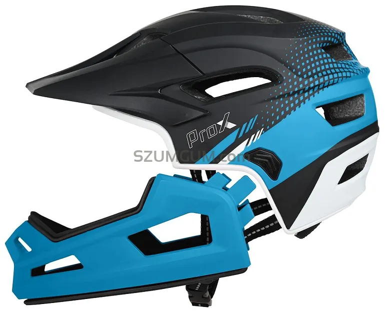 Kask z odpinaną szczęką Prox CAGE II – niebiesko-czarny (55-62cm)