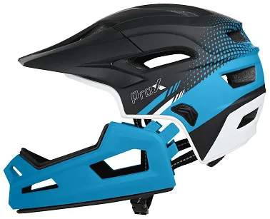 Kask z odpinaną szczęką Prox CAGE II – niebiesko-czarny (55-62cm)