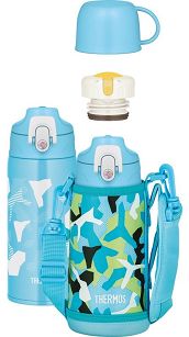 Termos dziecięcy Thermos Active z dwiema nakrętkami i futerałem 600ml chłopięcy