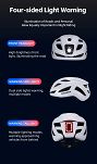 Kask rowerowy Rockbros ZK-077 z zintegrowanym oświetleniem 360°, black purple - 15