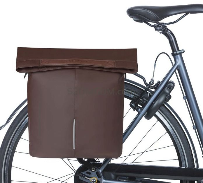 Torba rowerowa Basil City Shopper Vegan Leather, 16l - brązowa