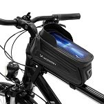 Torba rowerowa na ramę z etui na telefon 1,7 l czarna - Wozinsky WBB28BK - 2