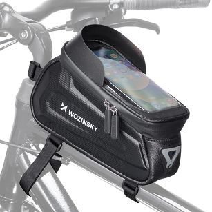 Torba rowerowa na ramę z etui na telefon 1,7 l czarna - Wozinsky WBB28BK