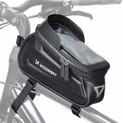 Torba rowerowa na ramę z etui na telefon 1,7 l czarna - Wozinsky WBB28BK