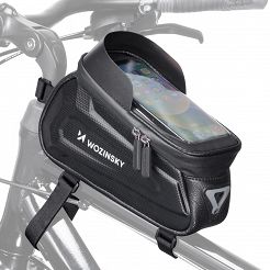 Torba rowerowa na ramę z etui na telefon 1,7 l czarna - Wozinsky WBB28BK