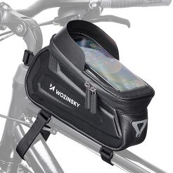 Torba rowerowa na ramę z etui na telefon 1,7 l czarna - Wozinsky WBB28BK