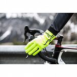 Cienkie zimowe rękawiczki softshell z antypoślizgową warstwą Rogelli ANGOON, fluor - 2