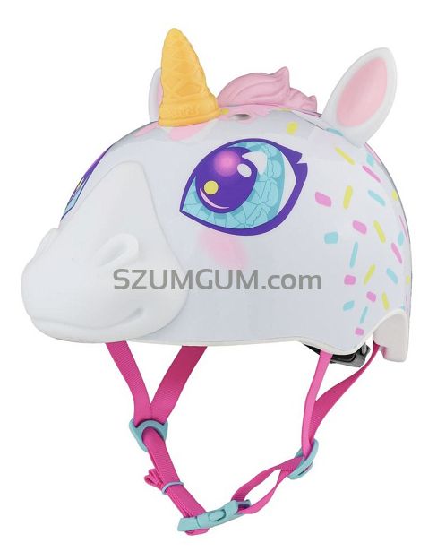 Kask dziecięcy juniorski RASKULLZ SUPER UNICORNE white  (50-54 cm)