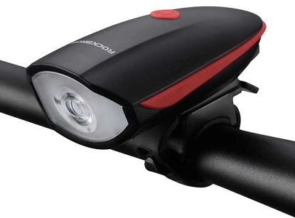 Lampka rowerowa z dzwonkiem elektrycznym Rockbros 7588 - czarno-czerwona