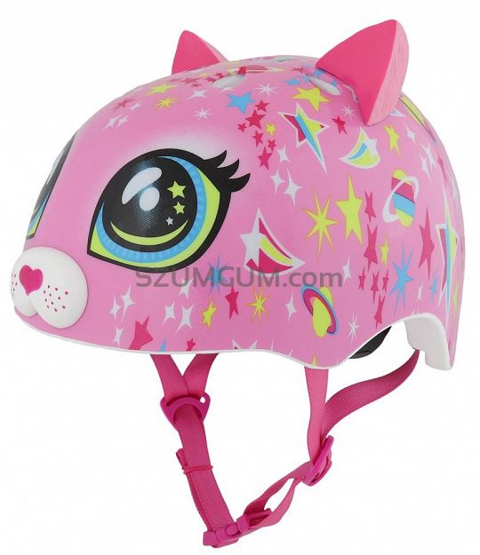 Kask dziecięcy juniorski kot RASKULLZ  ASTRO CAT pink- (50-54cm)