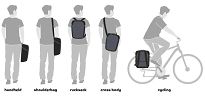 Sakwa turystyczna pojedyncza / plecak BASIL MILES Tarpulin DAYPACK 17L- Black/lime - 6