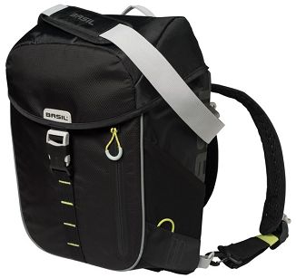 Sakwa turystyczna pojedyncza / plecak BASIL MILES Tarpulin DAYPACK 17L- Black/lime