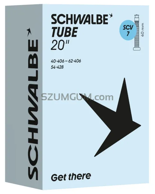 Dętka Schwalbe Standard SCV7 (Clik Valve) – 20″, 40–62 mm (1.6″–2.5″), zawór 40 mm, 145g