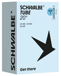 Dętka Schwalbe Standard SCV7 (Clik Valve) – 20″, 40–62 mm (1.6″–2.5″), zawór 40 mm, 145g