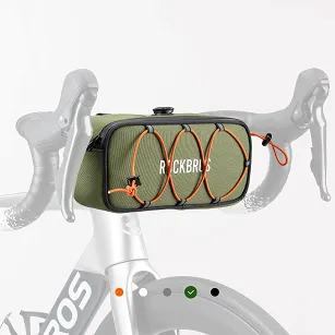 Torba rowerowa na kierownicę Rockbros Road to Sky TL001, 1,9 L, wodoodporna, zielona