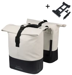 Torba miejska Basil Cove - Double Pannier Bag MIK - 28-32L - off-white/black