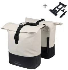 Torba miejska Basil Cove - Double Pannier Bag MIK - 28-32L - off-white/black