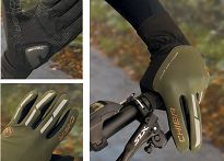Lekkie zimowe rękawiczki rowerowe Chiba BIOXCELL LIGHT WINTER - oliwka - 3