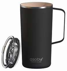 Kubek termiczny Asobu Tower z powłoką ceramiczną 590ml - black