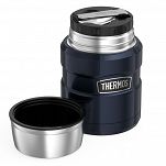 Oryginalny Termos obiadowy  na jedzenie z łyżką Thermos King 470ml black - 6