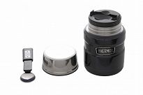 Oryginalny Termos obiadowy  na jedzenie z łyżką Thermos King 470ml black - 7