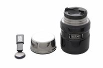 Oryginalny Termos obiadowy  na jedzenie z łyżką Thermos King 470ml black - 7