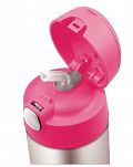 Termos dziecięcy ze słomką Thermos FUNtainer 355ml - różowy-srebrny - 2