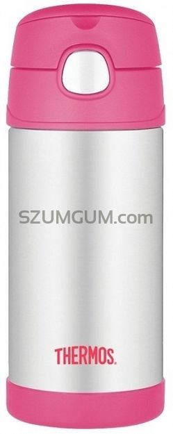 Termos dziecięcy ze słomką Thermos FUNtainer 355ml - różowy-srebrny