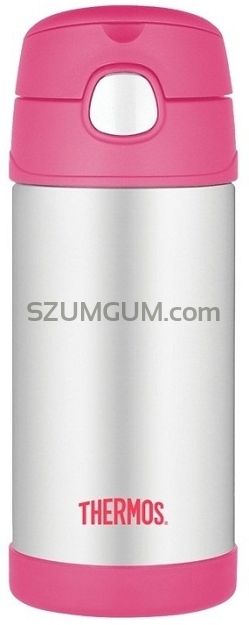 Termos dziecięcy ze słomką Thermos FUNtainer 355ml - różowy-srebrny