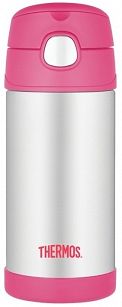 Termos dziecięcy ze słomką Thermos FUNtainer 355ml - różowy-srebrny