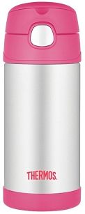 Termos dziecięcy ze słomką Thermos FUNtainer 355ml - różowy-srebrny