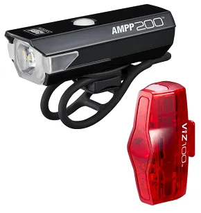 Komplet lamp rowerowych CatEye HL-EL042RC AMPP 200 / TL-LD800B ViZ100
