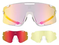 Okulary sportowe Rockbros SP338 – 3 wymienne soczewki: fotochromowe, polaryzacyjne i żółte nocne - white pink - 4