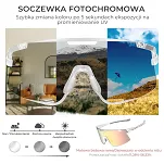 Okulary sportowe Rockbros SP338 – 3 wymienne soczewki: fotochromowe, polaryzacyjne i żółte nocne - white pink - 3