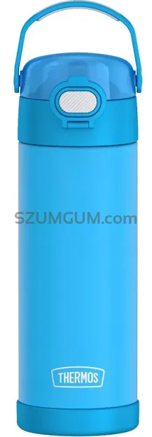 Thermos FUNtainer 470 ml - Termos dla dzieci z nakrętką nawadniającą - neonowo niebieski