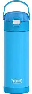 Thermos FUNtainer 470 ml - Termos dla dzieci z nakrętką nawadniającą - neonowo niebieski