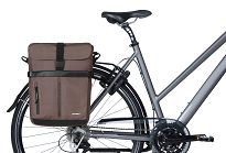 Troba boczna Basil Move commuter bicycle bag MIK Hooks / single pannier bag / 15 litres / brown - 5