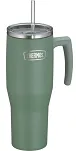 Duży termokubek Thermos Refreshing 1,1 L - z uchwytem i słomką - matowo zielony - 2