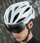 Kask rowerowy Rockbros z szybką, odpinane okulary UV - 14