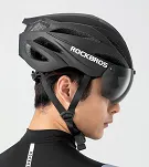 Kask rowerowy Rockbros z szybką, odpinane okulary UV - 18