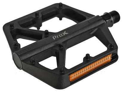 Pedały ProX Base 42 - nylonowe, oś boronowa, odblaski - czarne