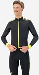 Bluza rowerowa Rogellii CORE z oddychającymi bokami, czarno-odblaskowo żółta - 3