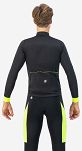 Bluza rowerowa Rogellii CORE z oddychającymi bokami, czarno-odblaskowo żółta - 4