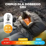 Śpiwór puchowy Qunature HS-800 (-5℃) - olive green - 2