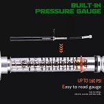Mini pompka z wężykiem i manometrem Rockbros JG-PB-004 - 160psi - 11 bar - 3