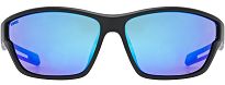 Okulary sportowe UVEX Sportstyle 806 - black matt / mirror blue - 2