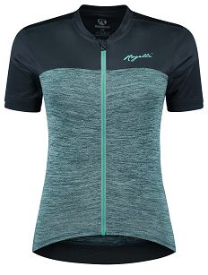 Damska koszulka kolarska Rogelli MELANGE, czarno-turkusowa M - 2XL