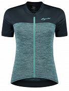 Damska koszulka kolarska Rogelli MELANGE, czarno-turkusowa M - 2XL