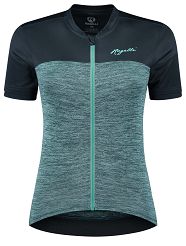 Damska koszulka kolarska Rogelli MELANGE, czarno-turkusowa M - 2XL