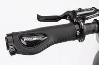 Gripy chwyty rowerowe Rockbros BS-03BK skórzane - czarne - 2